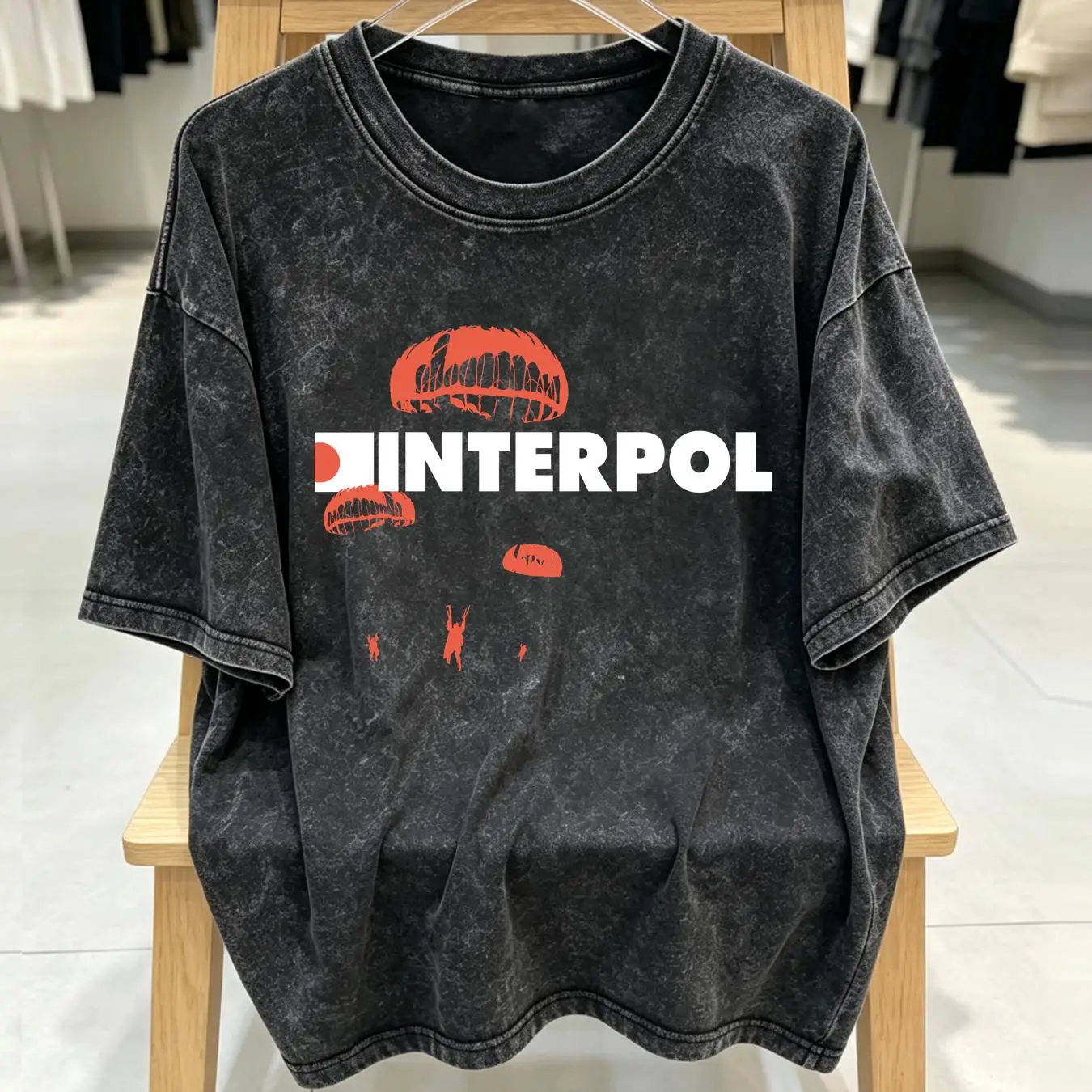 Streetwear Brand Vintage - Gewaschenes T-Shirt Interpol Band Rock Baumwolle