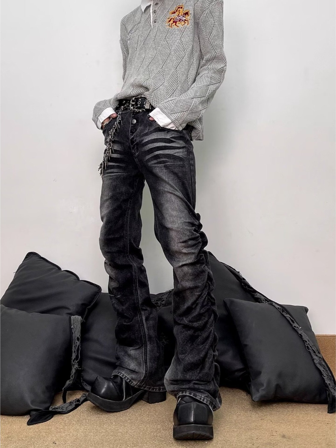 Gewaschene Schwarze Graue Herr – Streetwear Brand Denim Bewertung und Preis